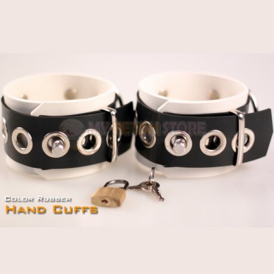 (DM501)100% natural latex Pure handmade rubber Hand cuffs the alternative slave bandage can be locked hand cuffs rubber fetish